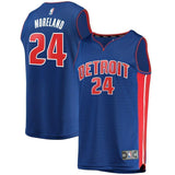 24-Eric Moreland Detroit Pistons Jersey - Icon Edition – Blue
