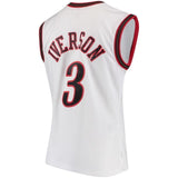 3-Allen Iverson Philadelphia 76ers 2000-01 Hardwood Classics Swingman Jersey - White