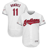 Jose Ramirez Cleveland Indians Majestic Home 2019 All-Star Game Patch Flex Base Player Jersey – White/Scarlet