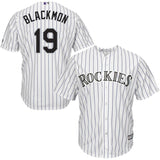 Charlie Blackmon Colorado Rockies Majestic Cool Base Player Jersey - White/Purple