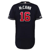 Brian McCann Atlanta Braves Majestic Alternate Collection Flex Base Player Jersey – Navy/Scream