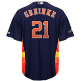Zack Greinke Houston Astros Majestic 2019 Postseason Official Cool Base Player Jersey - Navy