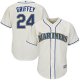 Ken Griffey Jr. Seattle Mariners Majestic Alternate Official Cool Base Replica Player Jersey - Cream