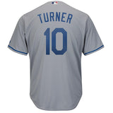 Justin Turner Los Angeles Dodgers Majestic Road Official Cool Base Player Jersey - Gray
