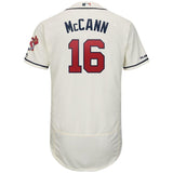 Brian McCann Atlanta Braves Majestic Home Flex Base Collection Player Jersey-White/Scream