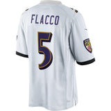 Joe Flacco Baltimore Ravens Nike Limited Jersey - White with all White Collar